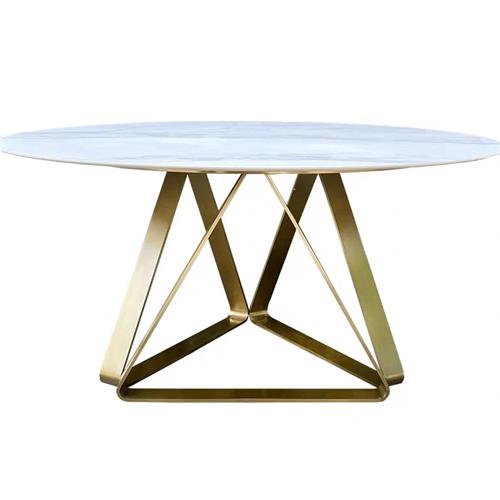 创意西餐厅天然大理石圆餐桌