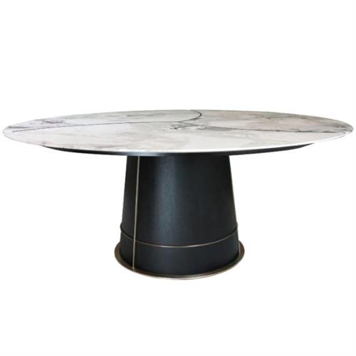 高档西餐厅咖啡厅现代大理石圆餐桌