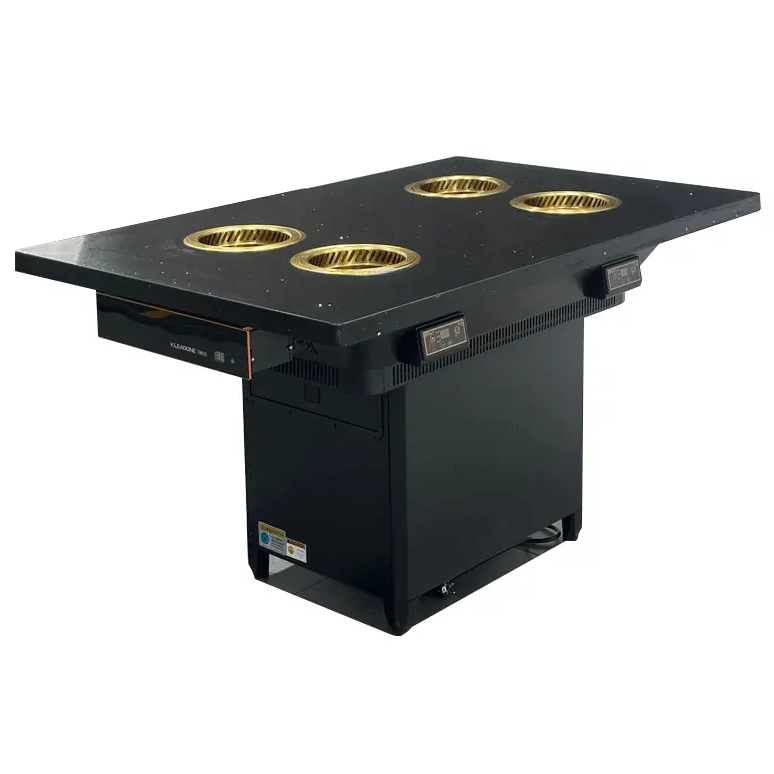 自助小火锅4-6人位一人一锅大理石台面无烟火锅桌