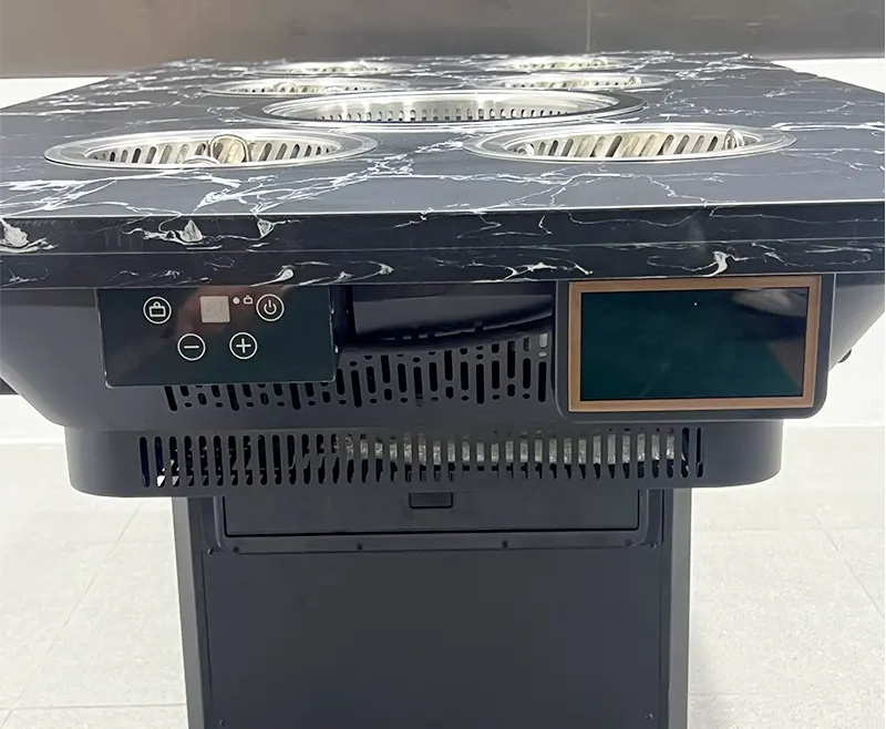 韩式自助烤肉店4-6人位一人一锅大理石无烟烤涮一体桌