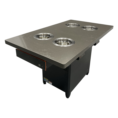 四人位一人一锅无烟自净化火锅桌｜商用智能小火锅餐桌设备