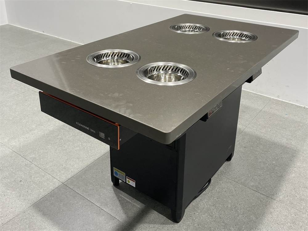 四人位一人一锅无烟自净化火锅桌｜商用智能小火锅餐桌设备