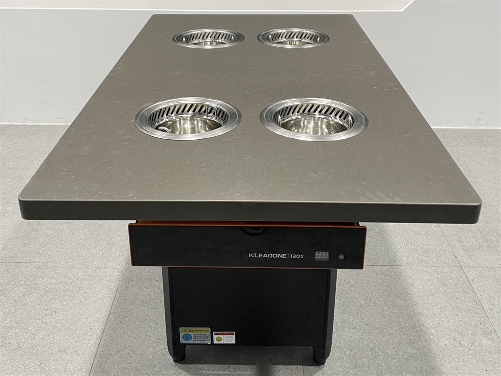 四人位一人一锅无烟自净化火锅桌｜商用智能小火锅餐桌设备