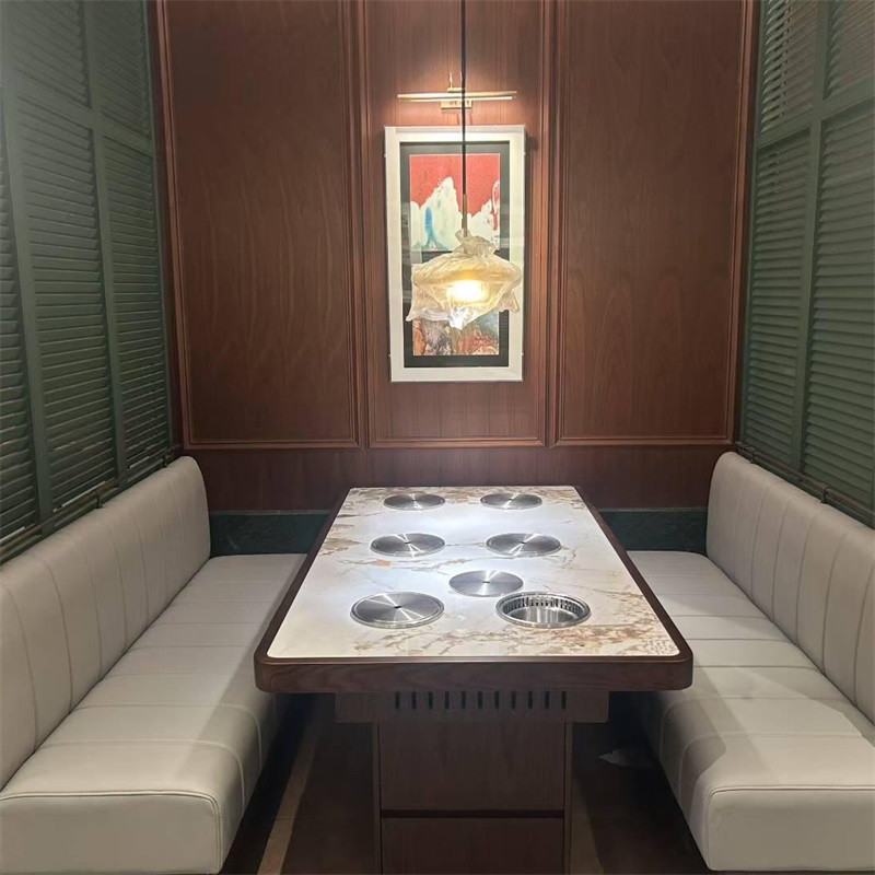 火锅店6人位一人一锅无烟净化小火锅桌