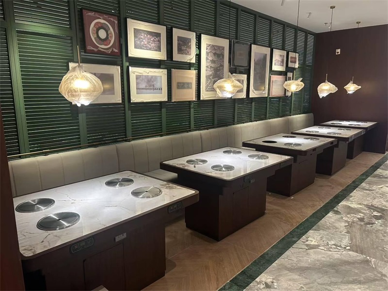 火锅店4人位一人一锅无烟净化小火锅桌