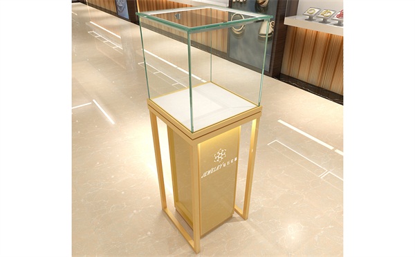 镜面钛金不锈钢首饰展柜_不锈钢展柜厂家生产设计