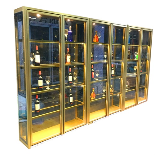 定制欧式不锈钢红酒陈列展示柜_不锈钢展示柜加工厂