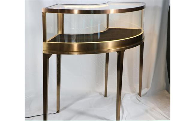 玉器翡翠珠宝首饰不锈钢烤漆玻璃异形展柜