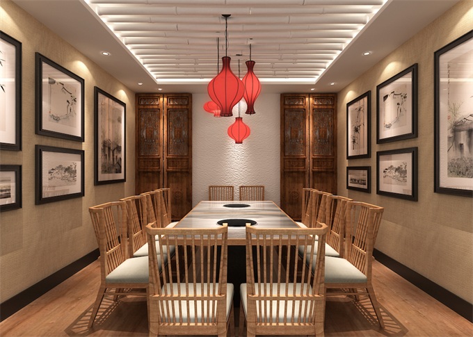 火锅店现代简约风格空间装修设计