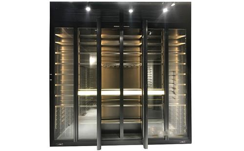黑色钛金不锈钢恒温酒柜