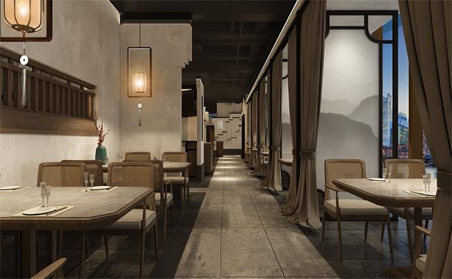 中式餐饮空间设计效果图